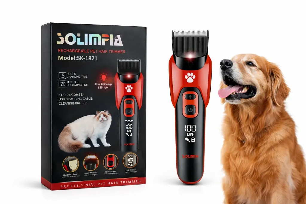 SOLIMPIA SK-1821 Professioneller Tierhaarschneider – Leise & Kabellos für Hund & Katze