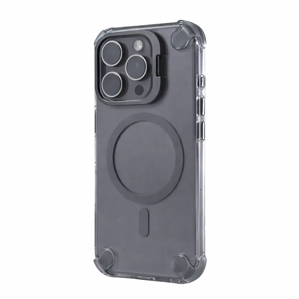 SUNIX SHOVY CASE für iPhone 11 – MagSafe – Transparent Grau – Standfunktion – Stoßfest