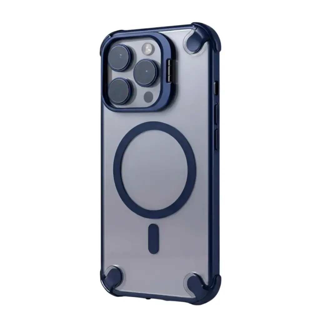 SUNIX SHOVY CASE für iPhone 11 Pro Max – MagSafe – Transparent Dunkelblau – Standfunktion – Stoßfest